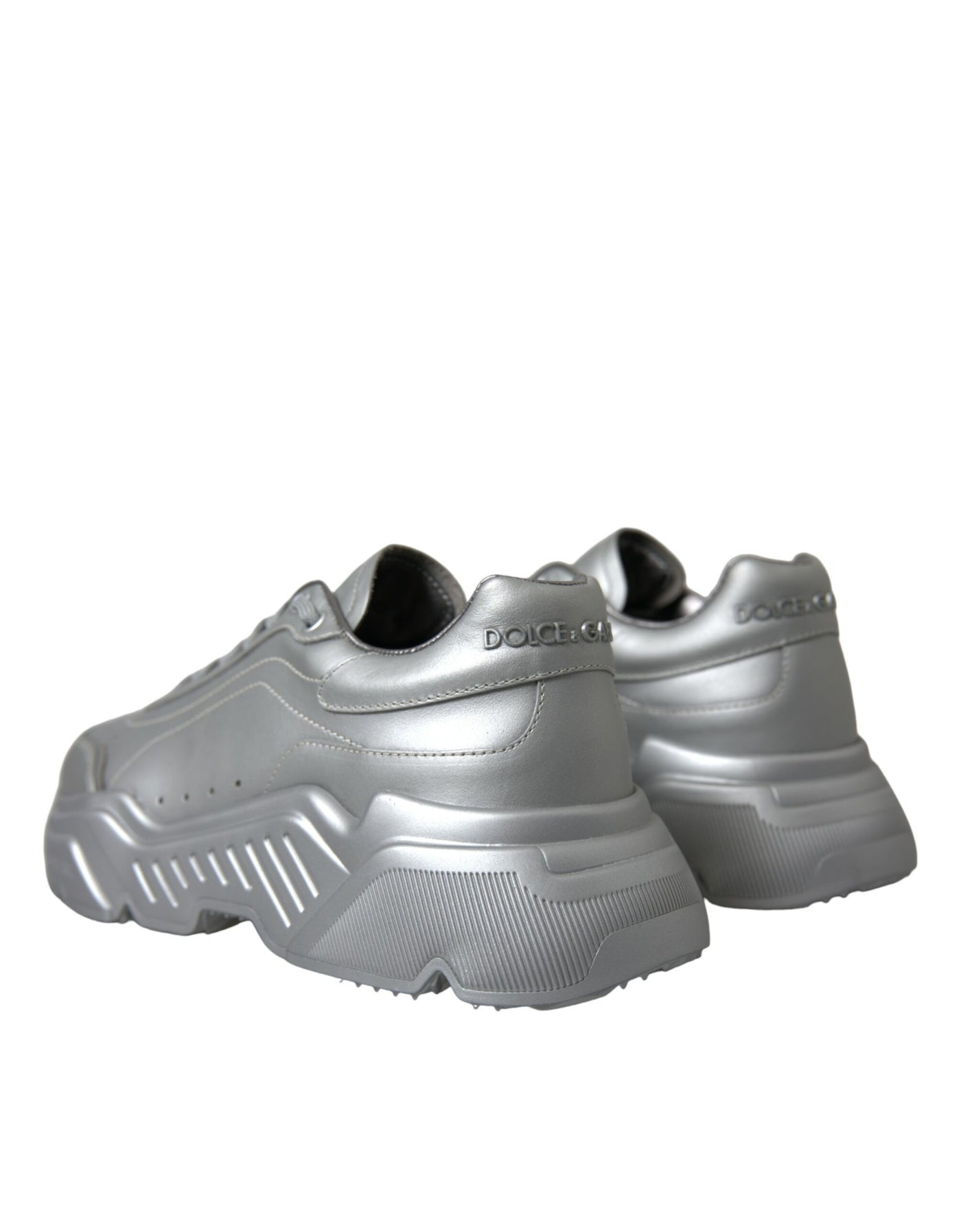 Dolce & Gabbana Silber DAYMASTER Leder Männer Casual Turnschuhe Schuhe