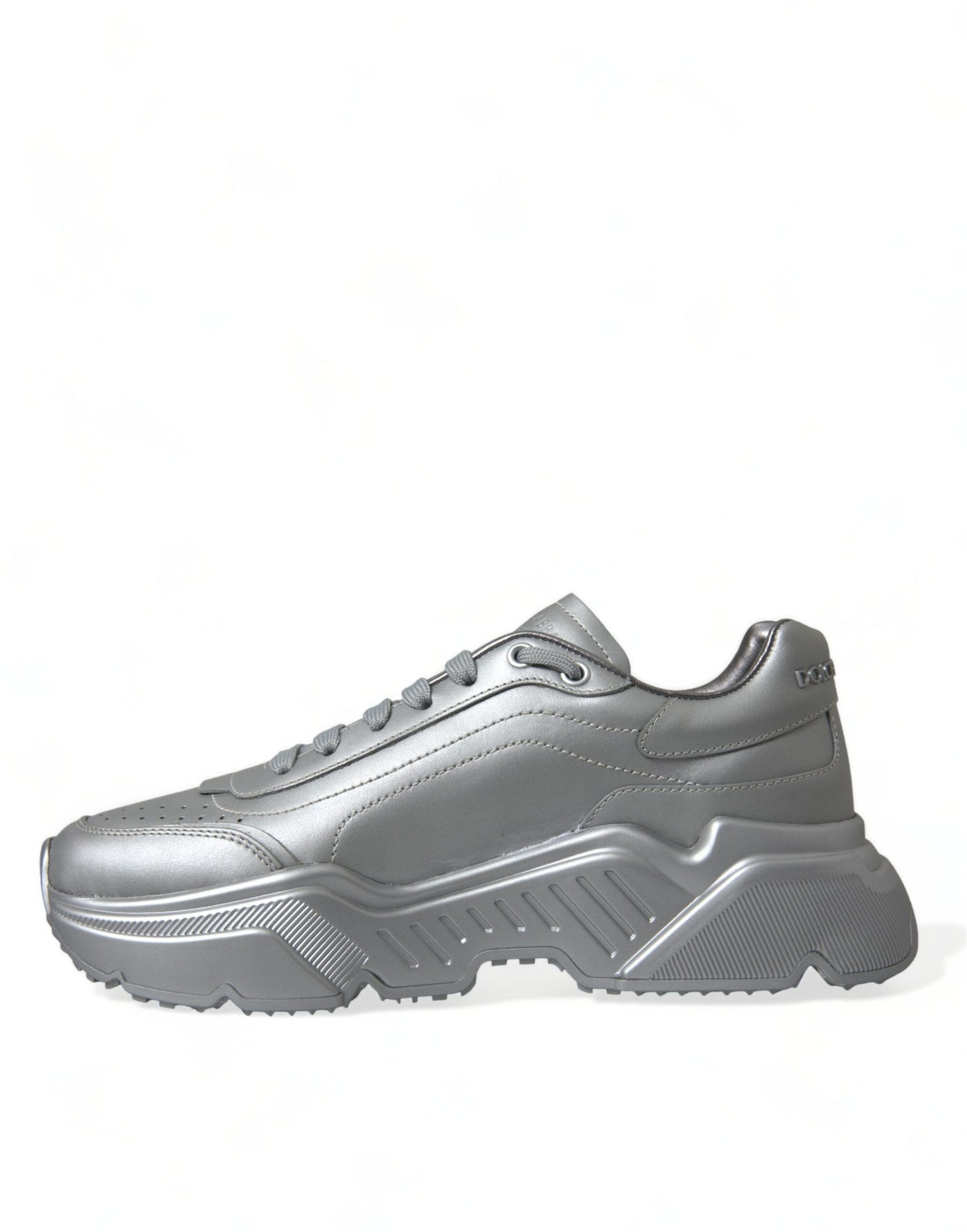 Dolce & Gabbana Silber DAYMASTER Leder Männer Casual Turnschuhe Schuhe