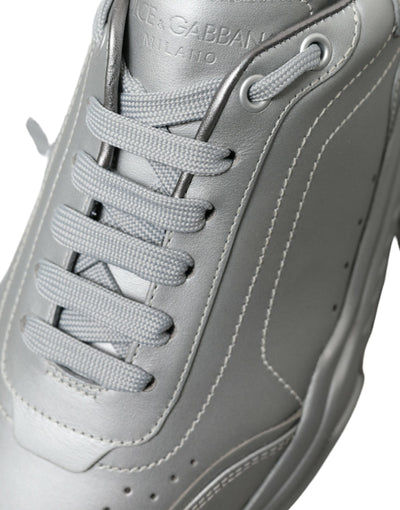 Dolce & Gabbana Silber DAYMASTER Leder Männer Casual Turnschuhe Schuhe