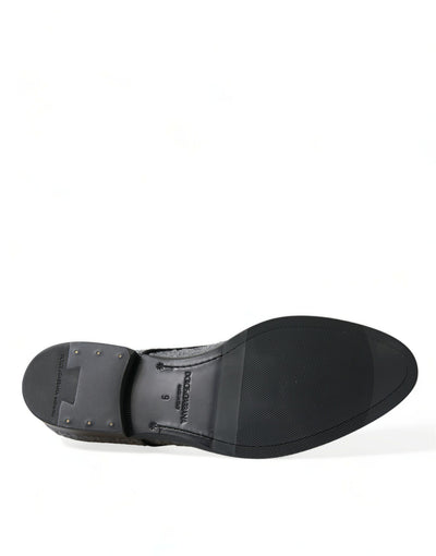 Dolce & Gabbana Silberne paillettenbesetzte Schnürschuhe für Männer Derby Dress Schuhe