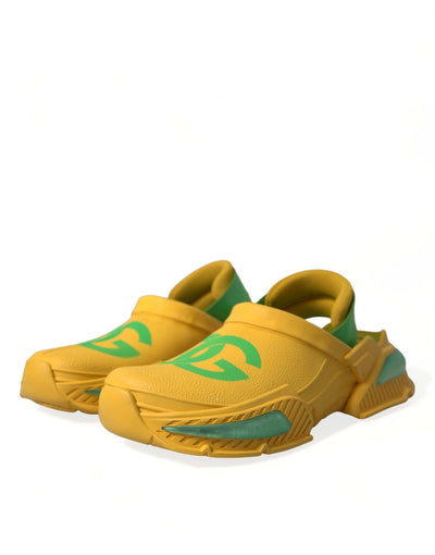 Dolce & Gabbana Gelb Grün Gummi Clogs Männer Pantoffeln Männer Schuhe