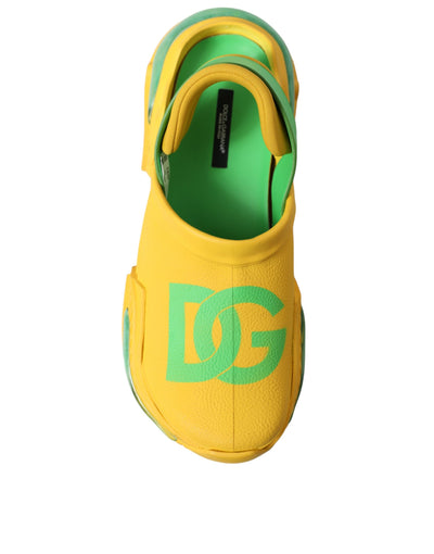 Dolce & Gabbana Gelb Grün Gummi Clogs Männer Pantoffeln Männer Schuhe