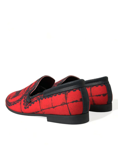 Dolce & Gabbana Rot Schwarz Torero Loafers Pantoffeln Männer Schuhe
