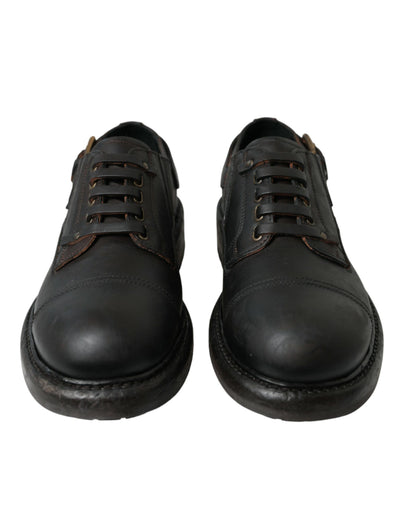 Dolce & Gabbana Braun Leder Lace Up Derby Männer Kleid Schuhe