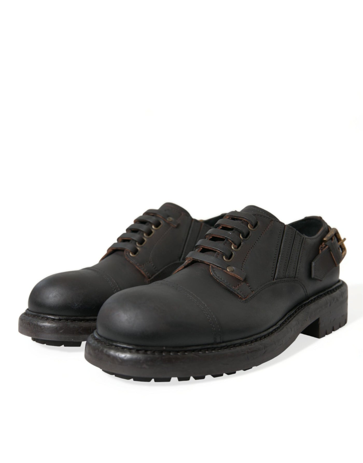 Dolce & Gabbana Braun Leder Lace Up Derby Männer Kleid Schuhe