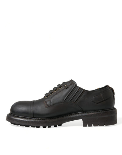 Dolce & Gabbana Braun Leder Lace Up Derby Männer Kleid Schuhe