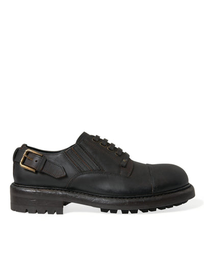 Dolce & Gabbana Braun Leder Lace Up Derby Männer Kleid Schuhe
