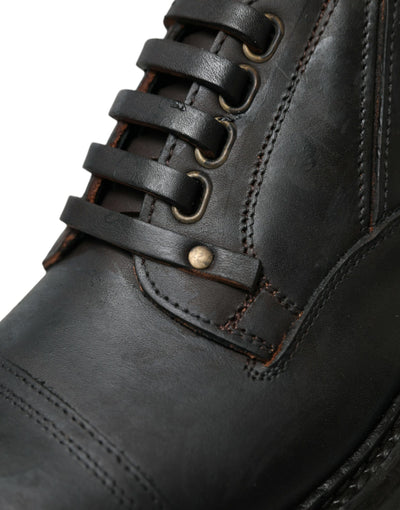 Dolce & Gabbana Braun Leder Lace Up Derby Männer Kleid Schuhe