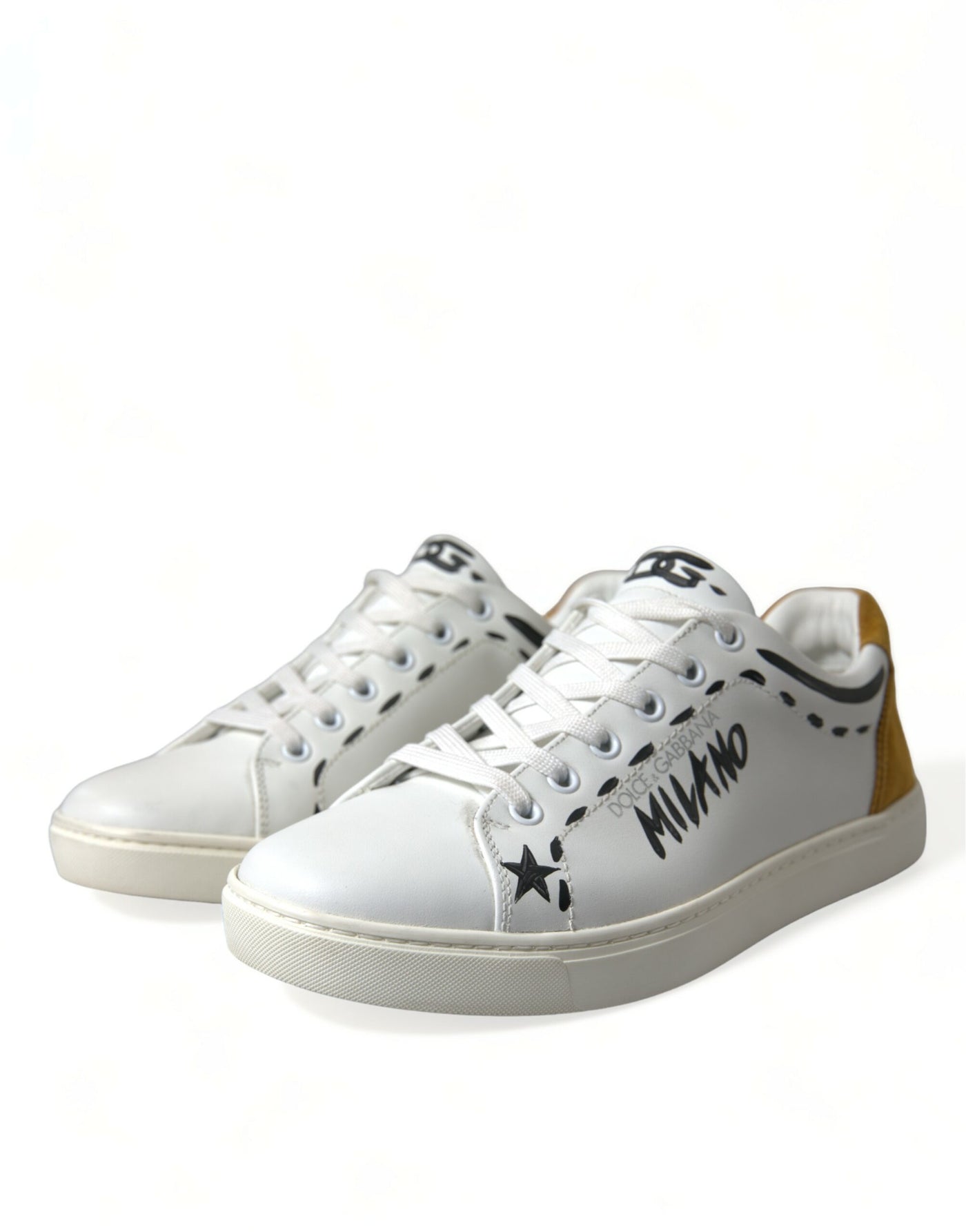 Dolce & Gabbana Weiß Leder LOVE Milano Männer Turnschuhe Schuhe