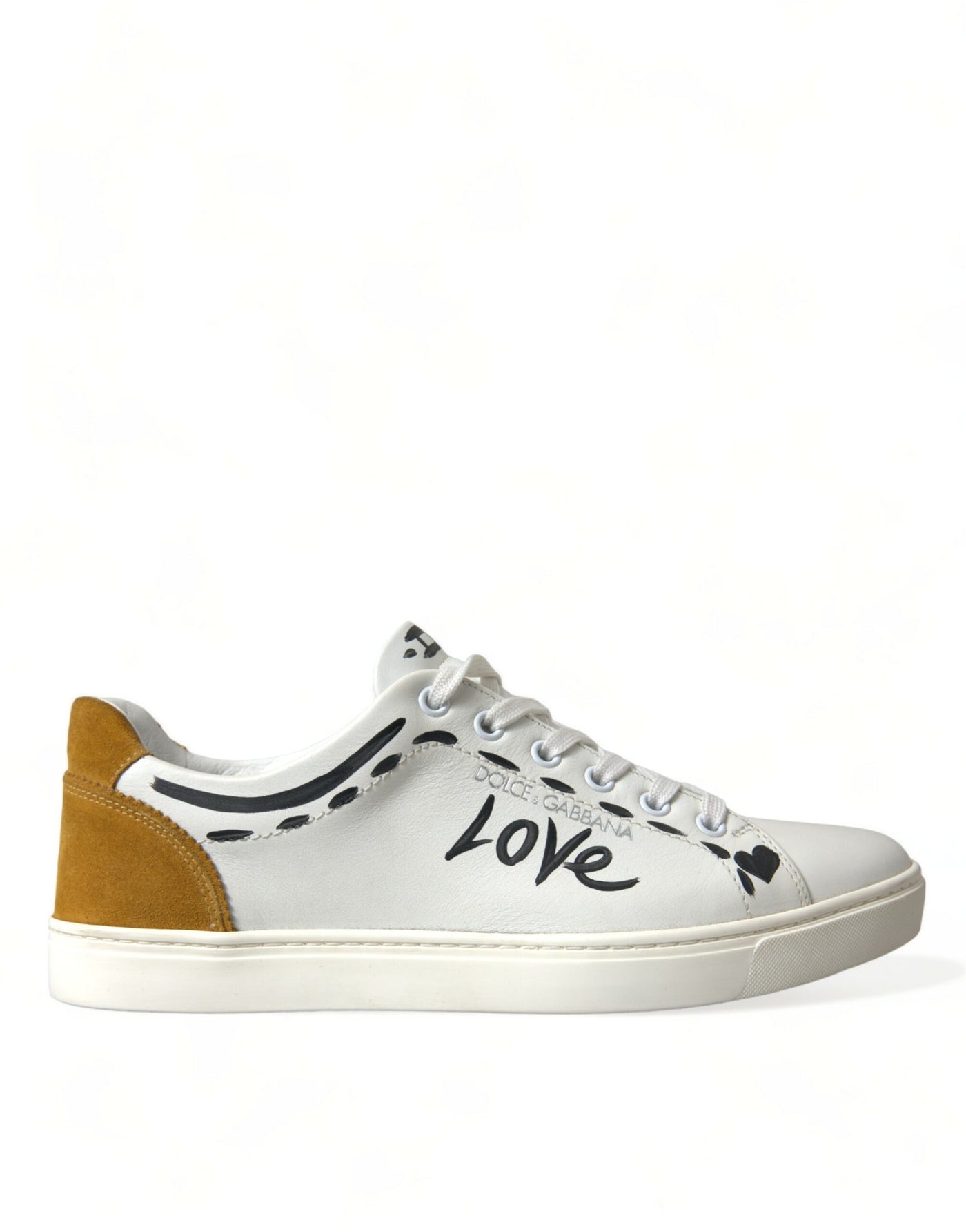 Dolce & Gabbana Weiß Leder LOVE Milano Männer Turnschuhe Schuhe