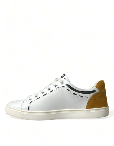 Dolce & Gabbana Weiß Leder LOVE Milano Männer Turnschuhe Schuhe
