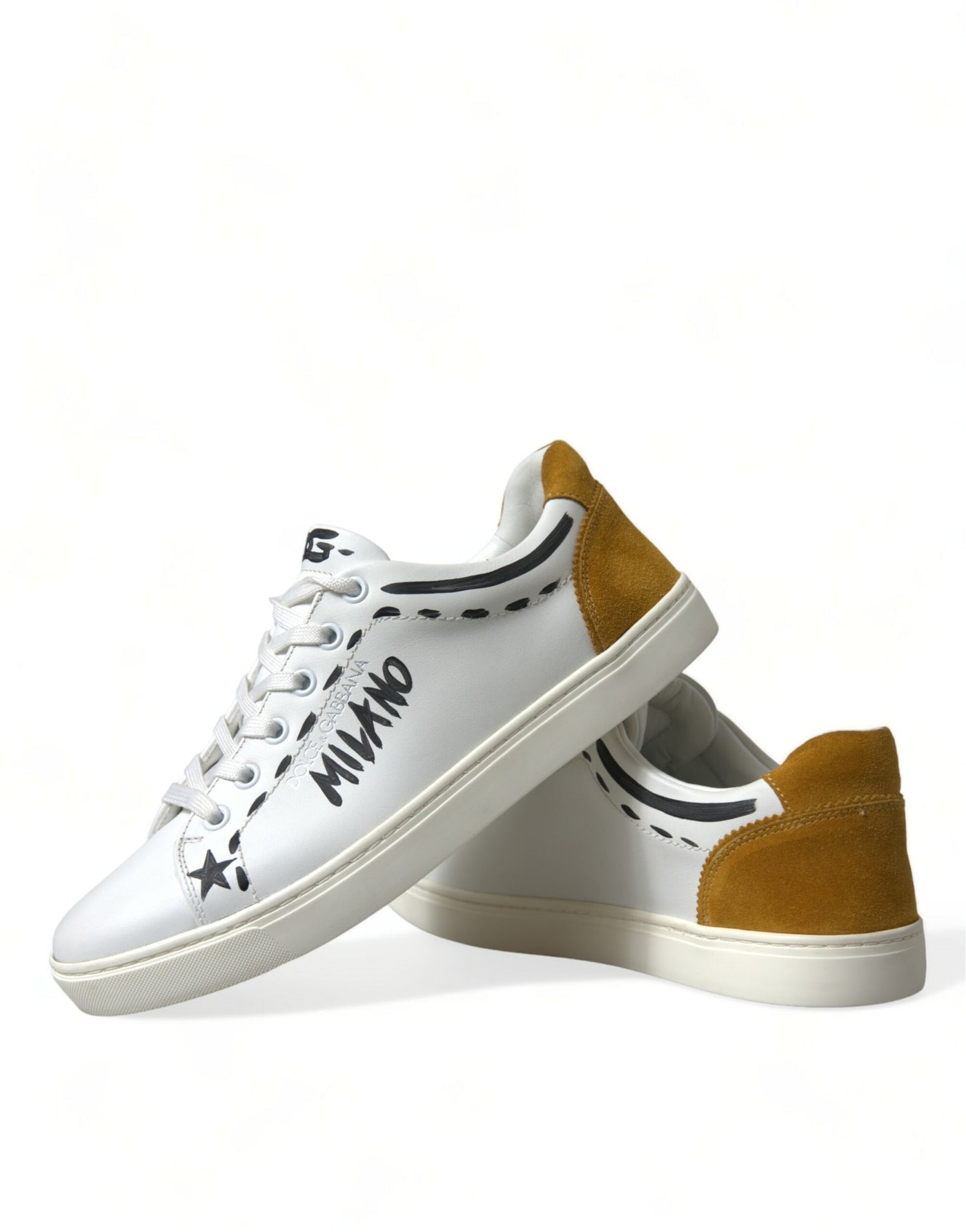 Dolce & Gabbana Weiß Leder LOVE Milano Männer Turnschuhe Schuhe