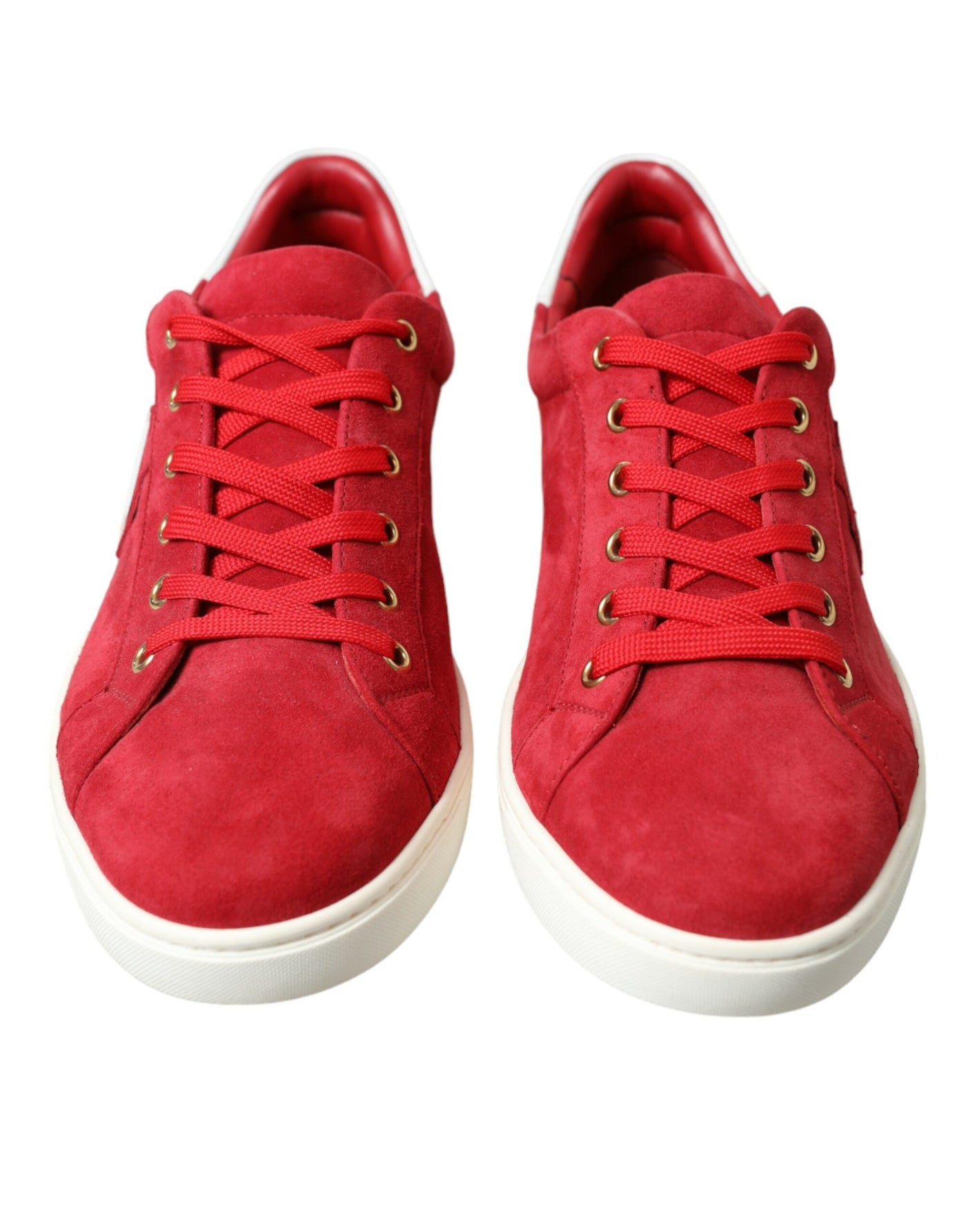 Dolce & Gabbana Rot Wildleder Leder Männer Low Top Turnschuhe Schuhe