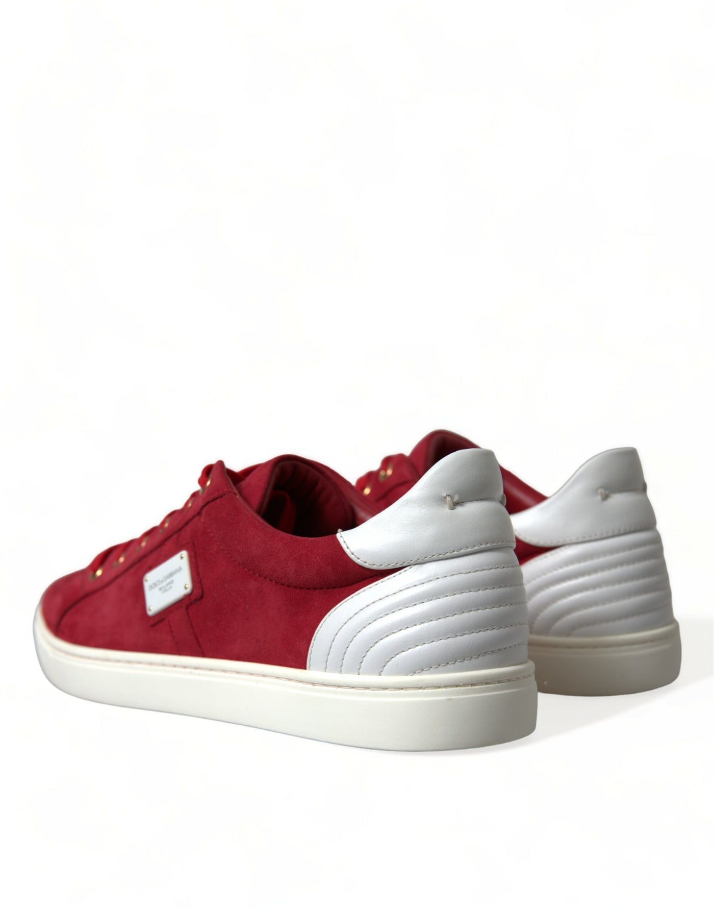 Dolce & Gabbana Rot Wildleder Leder Männer Low Top Turnschuhe Schuhe