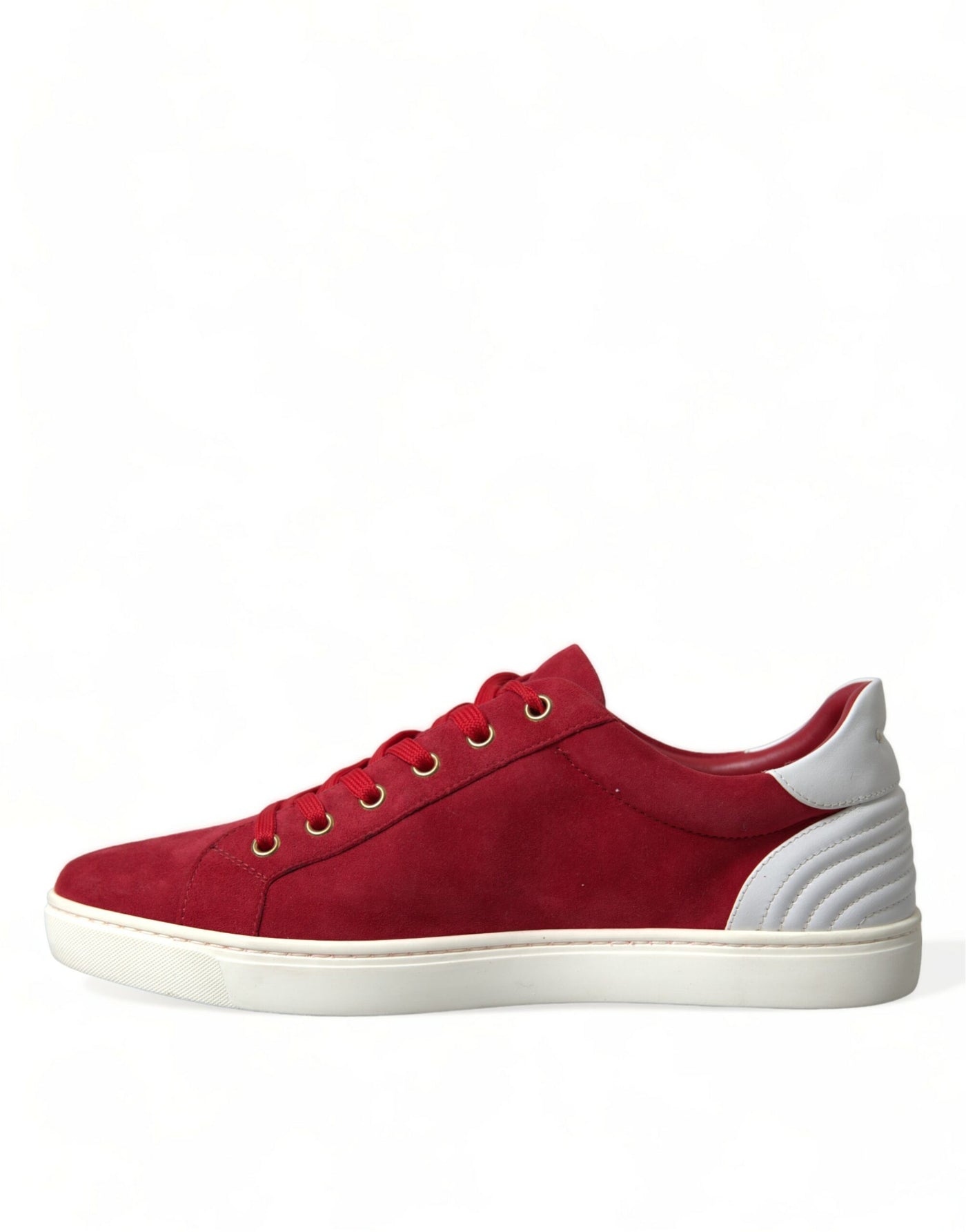 Dolce & Gabbana Rot Wildleder Leder Männer Low Top Turnschuhe Schuhe