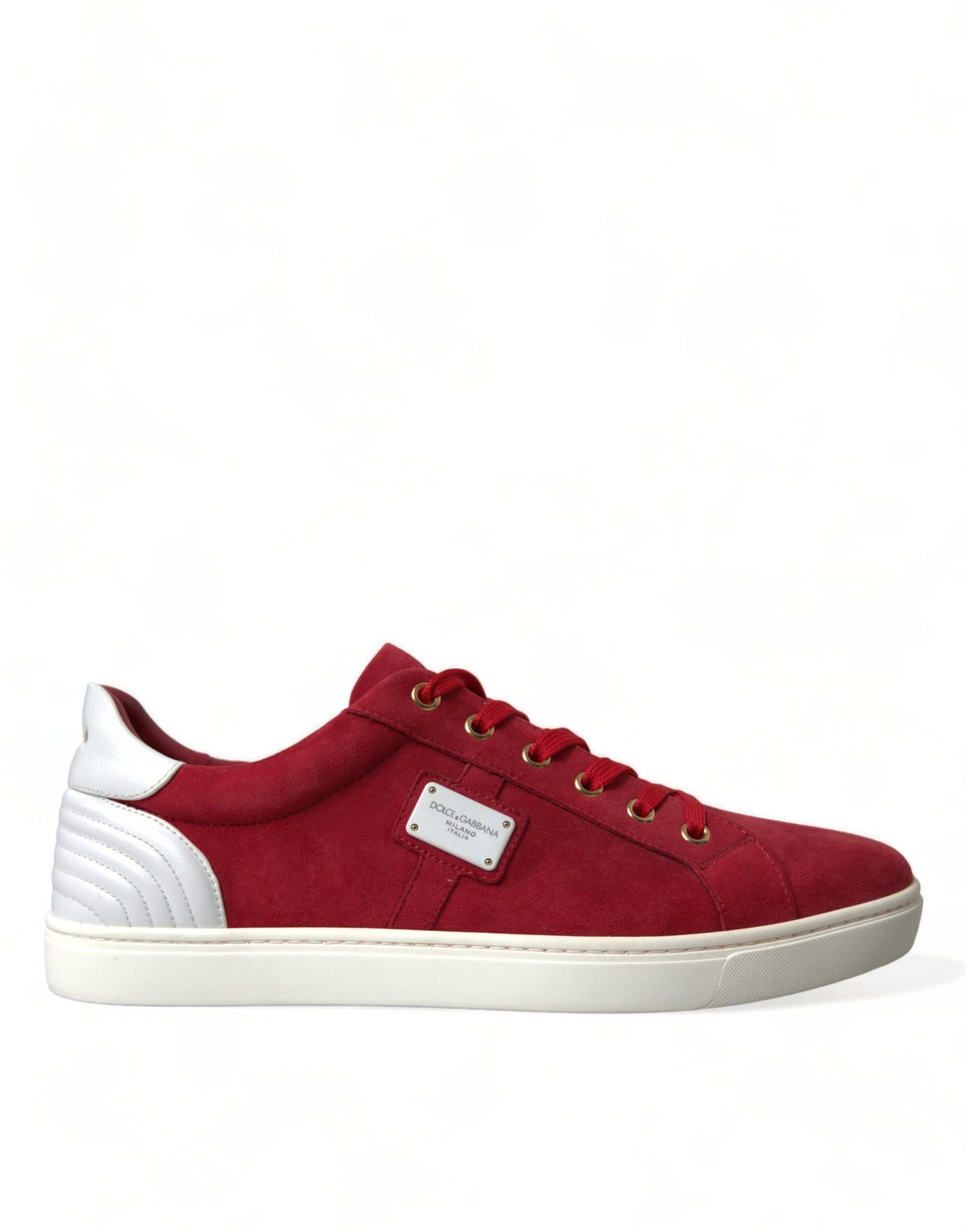 Dolce & Gabbana Rot Wildleder Leder Männer Low Top Turnschuhe Schuhe