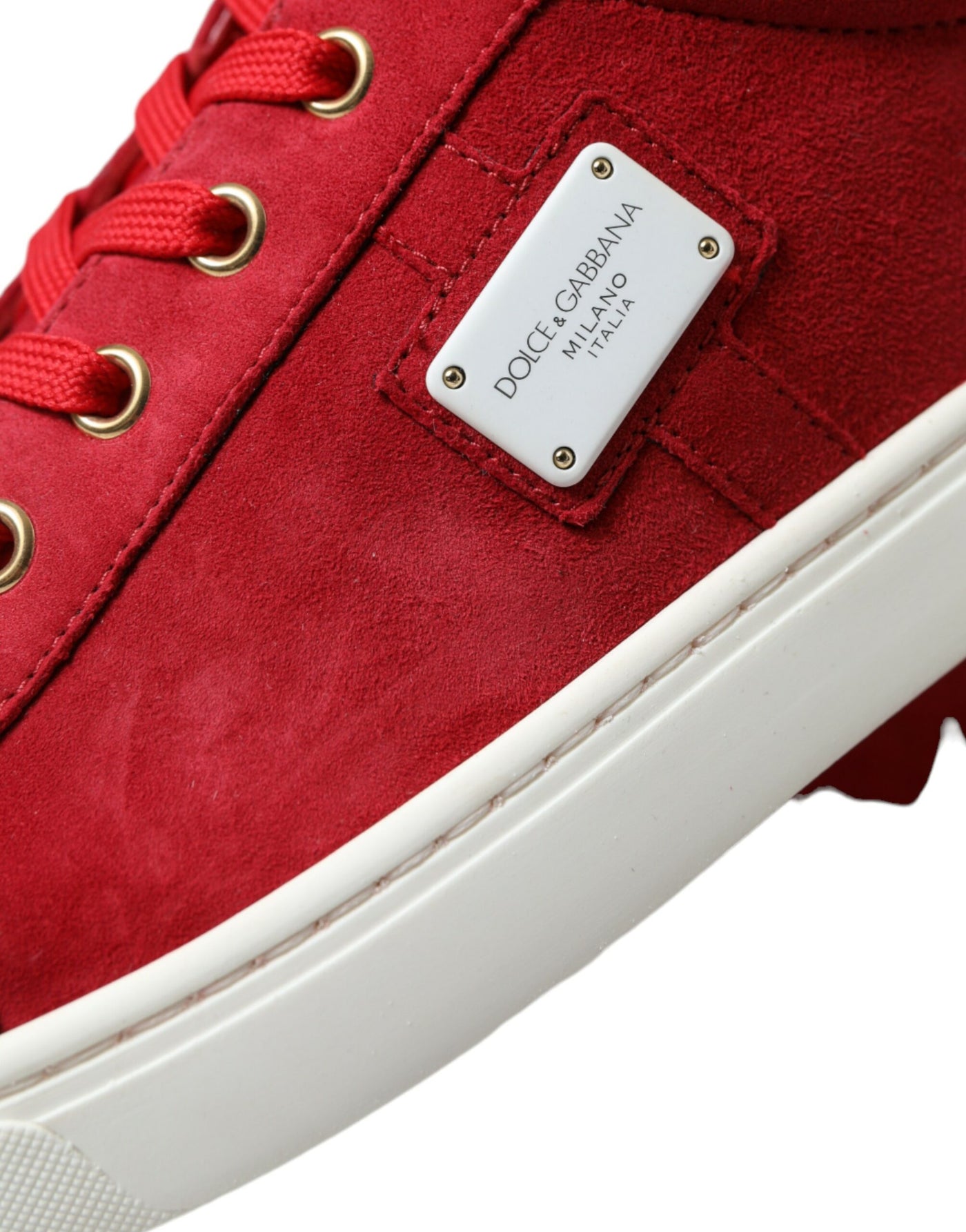 Dolce & Gabbana Rot Wildleder Leder Männer Low Top Turnschuhe Schuhe