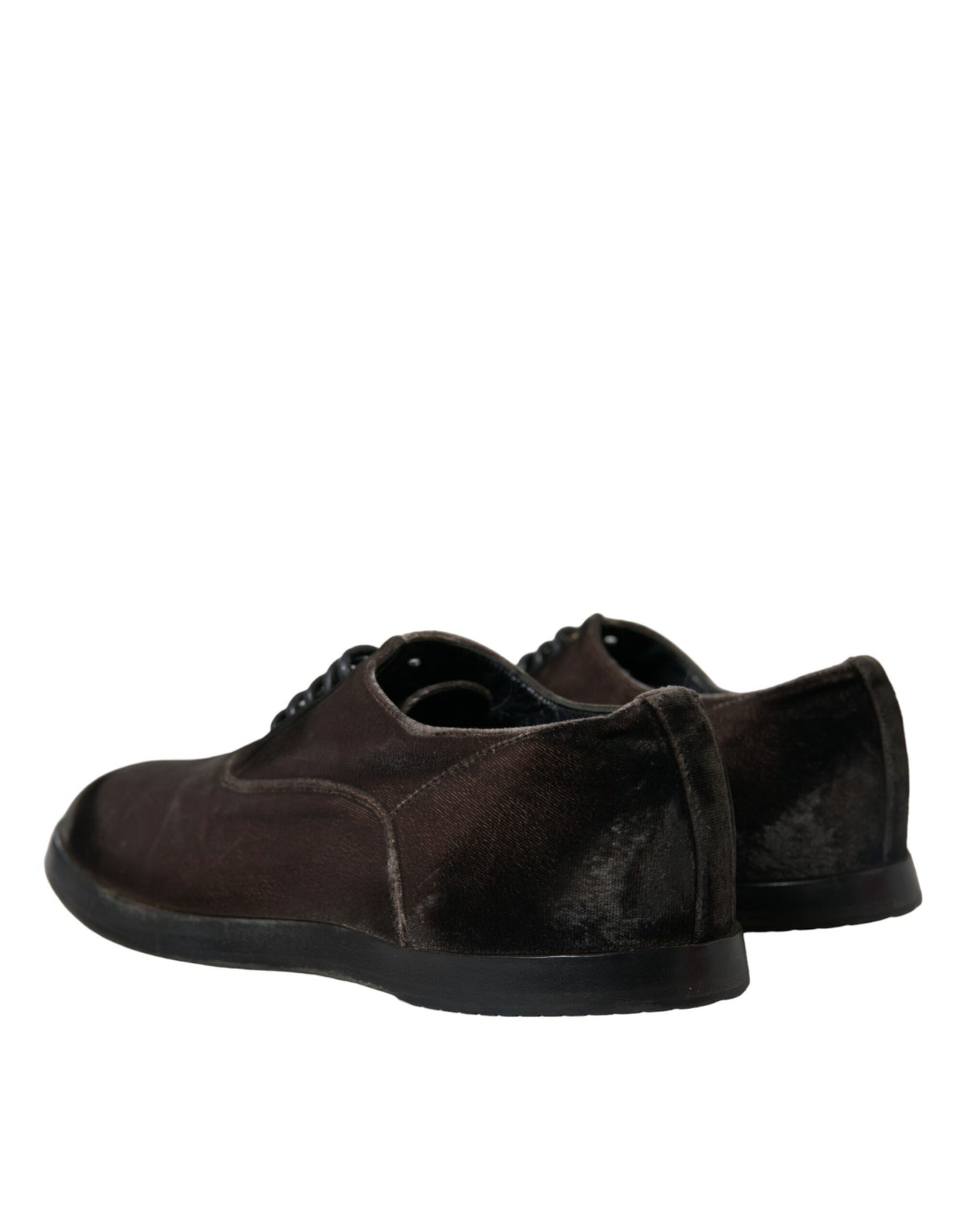 Dolce & Gabbana Brauner Samt Männer Lace Up Oxford Kleid Schuhe
