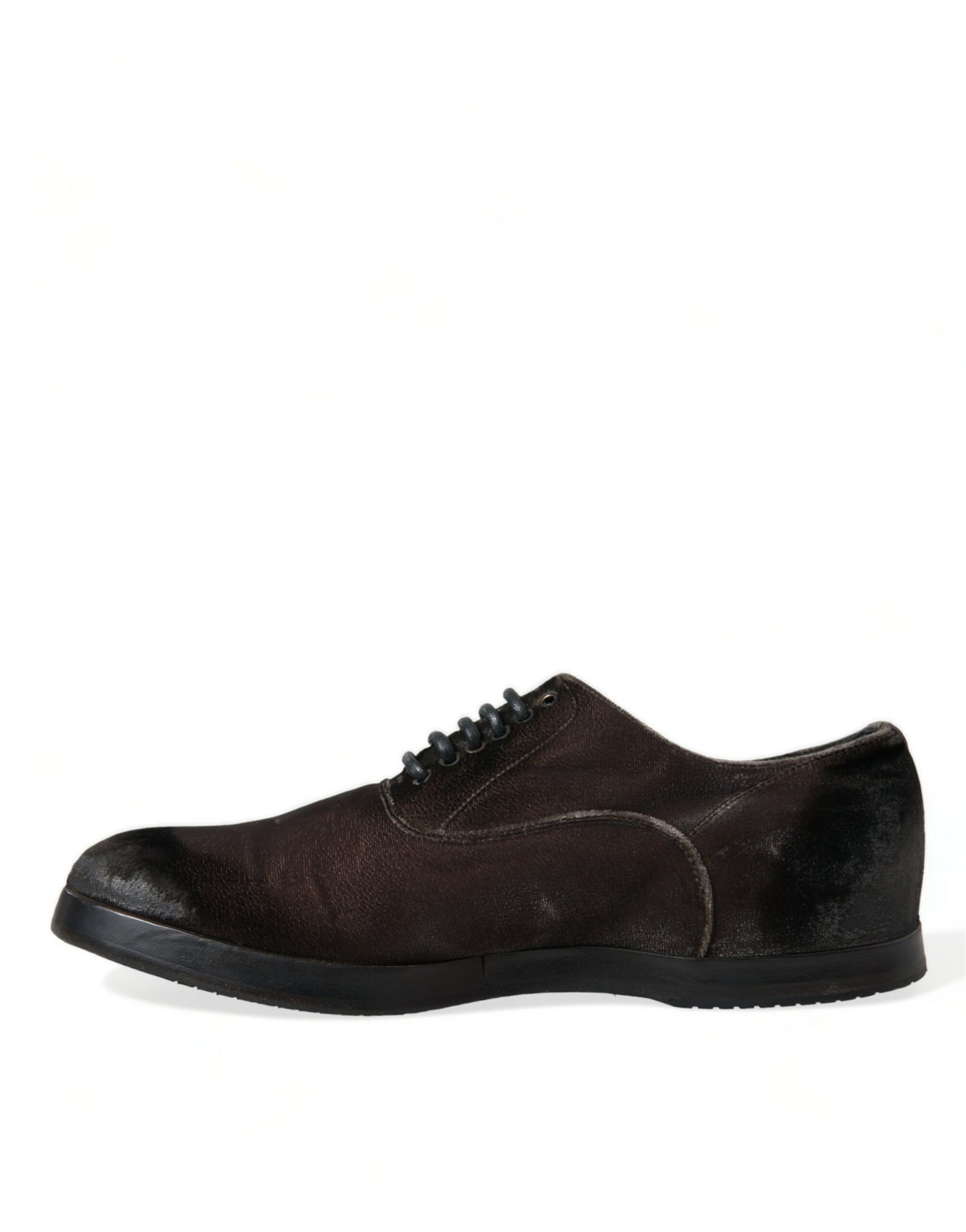 Dolce & Gabbana Brauner Samt Männer Lace Up Oxford Kleid Schuhe