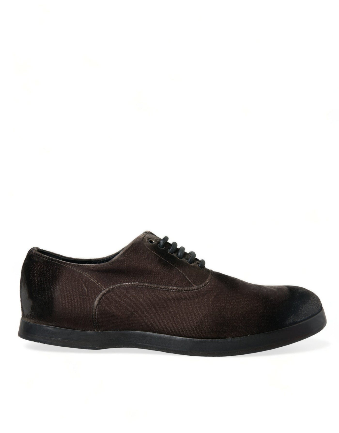 Dolce & Gabbana Brauner Samt Männer Lace Up Oxford Kleid Schuhe