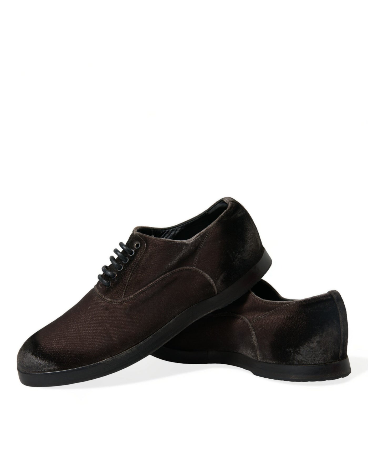 Dolce & Gabbana Brauner Samt Männer Lace Up Oxford Kleid Schuhe