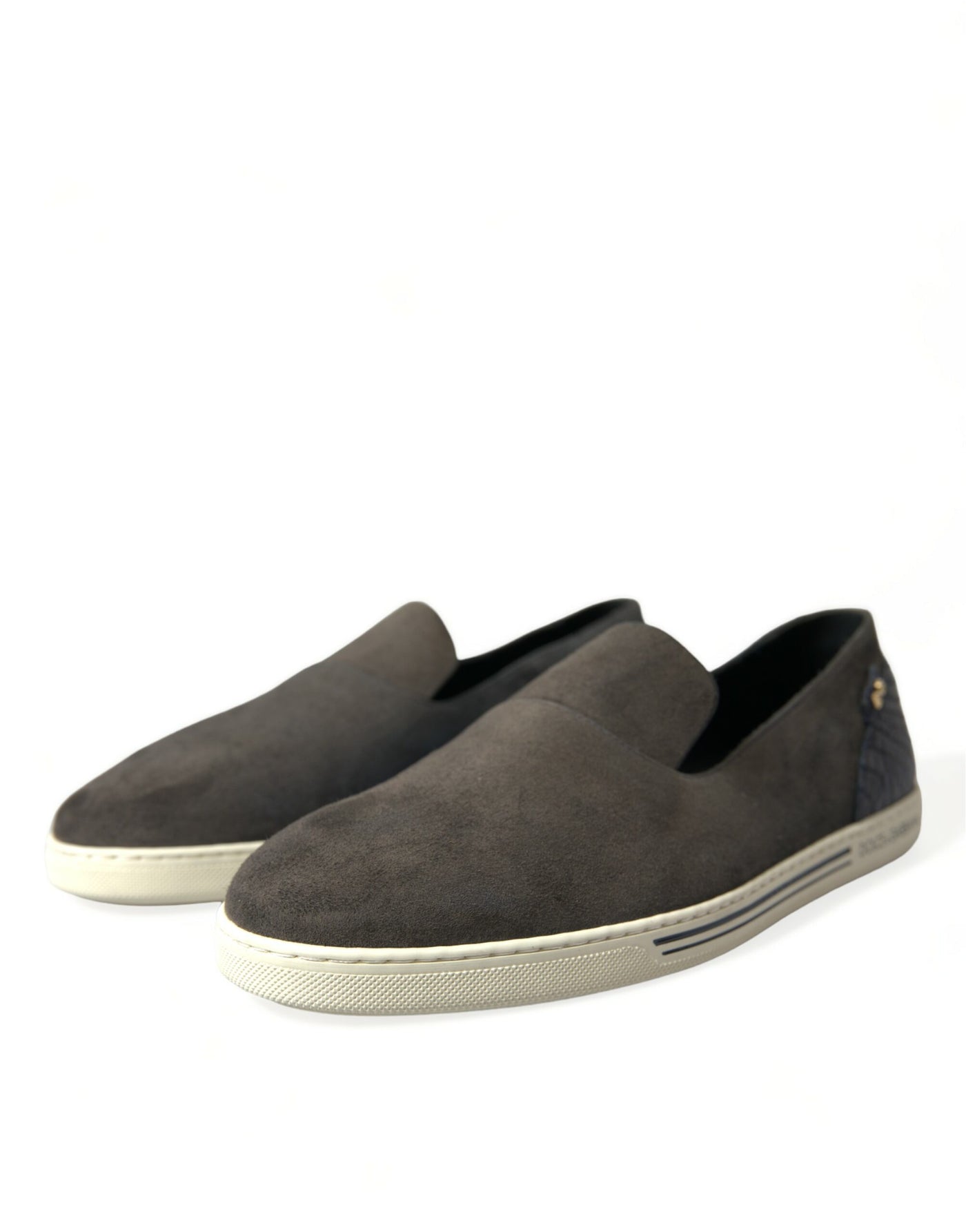 Dolce & Gabbana Blau Wildleder Kaiman Männer Loafers Pantoffeln Schuhe