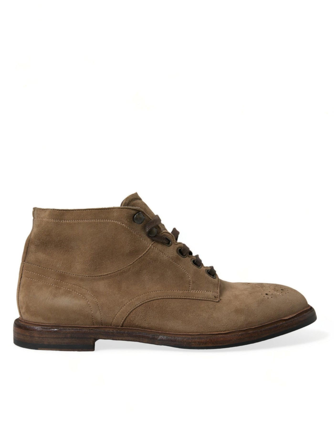 Dolce & Gabbana Braune Leder Schnürstiefel Schuhe