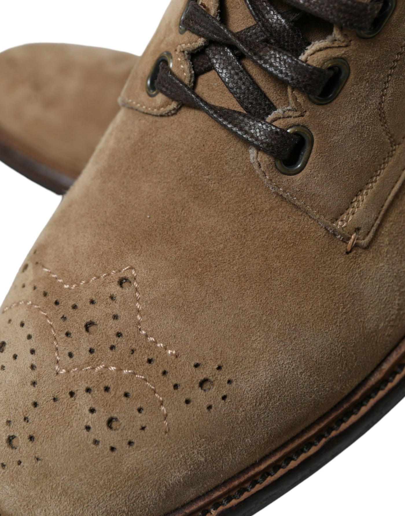 Dolce & Gabbana Braune Leder Schnürstiefel Schuhe