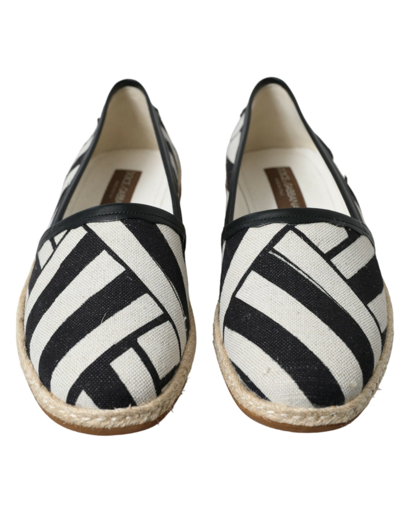 Dolce & Gabbana Beige Schwarz Gestreifte Canvas Espadrilles MONDELLO Schuhe