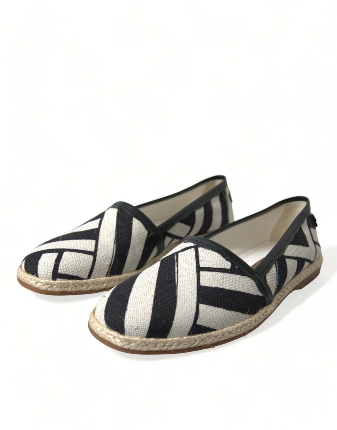 Dolce & Gabbana Beige Schwarz Gestreifte Canvas Espadrilles MONDELLO Schuhe