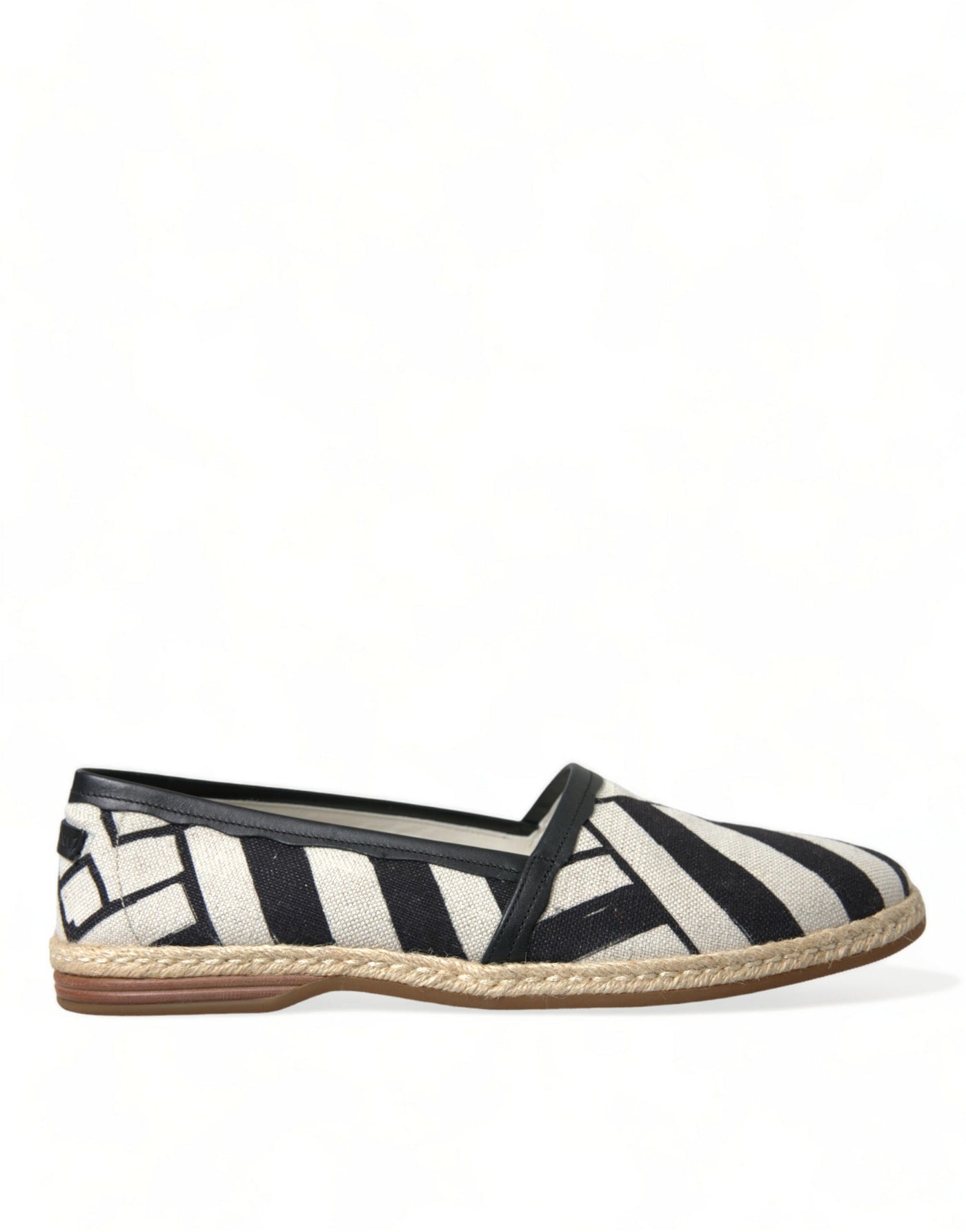Dolce & Gabbana Beige Schwarz Gestreifte Canvas Espadrilles MONDELLO Schuhe