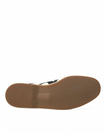 Dolce & Gabbana Beige Schwarz Gestreifte Canvas Espadrilles MONDELLO Schuhe