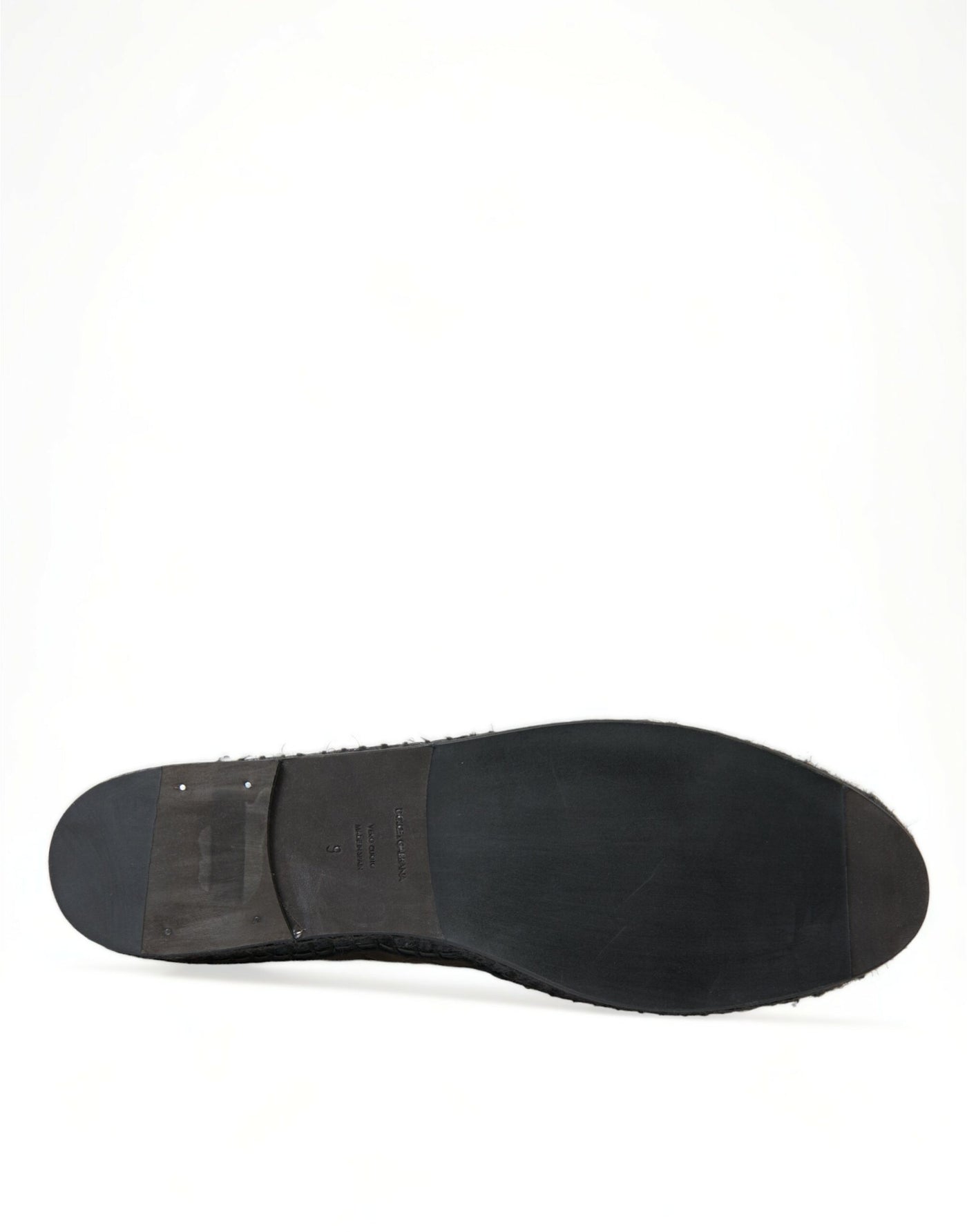Dolce & Gabbana Schwarze Exotische Leder Espadrilles Slip On Schuhe