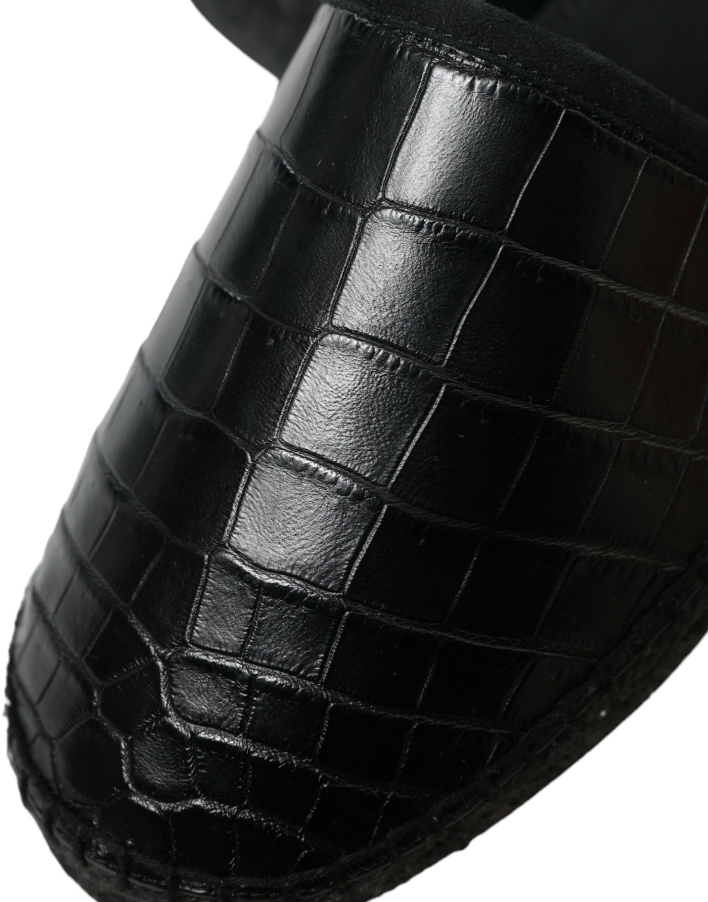 Dolce & Gabbana Schwarze Exotische Leder Espadrilles Slip On Schuhe