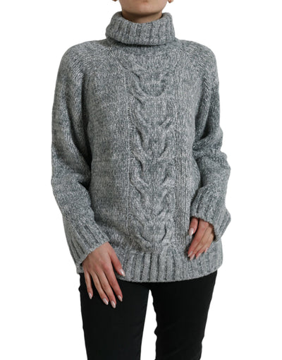 Dolce & Gabbana Grauer Rollkragenpullover aus Kaschmir