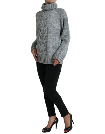 Dolce & Gabbana Grauer Rollkragenpullover aus Kaschmir