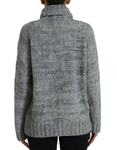 Dolce & Gabbana Grauer Rollkragenpullover aus Kaschmir