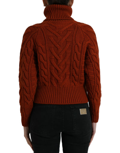 Dolce & Gabbana Brauner Wollstrick-Rollkragenpullover
