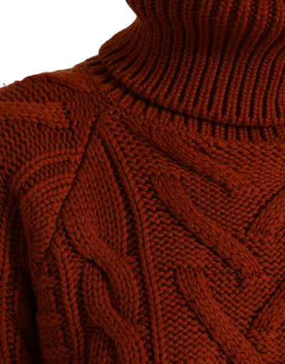 Dolce & Gabbana Brauner Wollstrick-Rollkragenpullover
