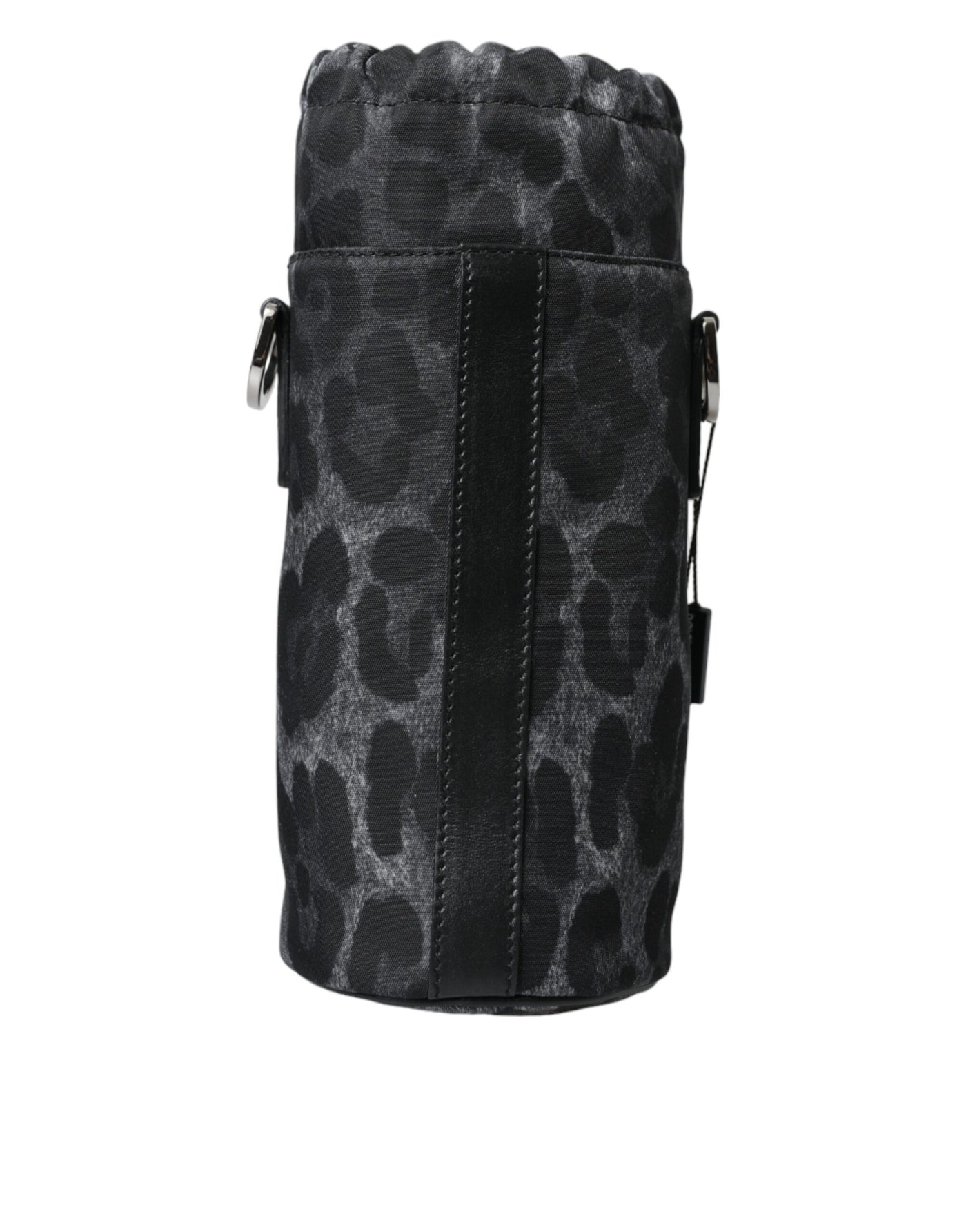 Dolce & Gabbana Schwarzer Leopard Runde schlanke Tote Flaschenhaltertasche