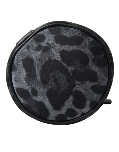 Dolce & Gabbana Schwarzer Leopard Runde schlanke Tote Flaschenhaltertasche