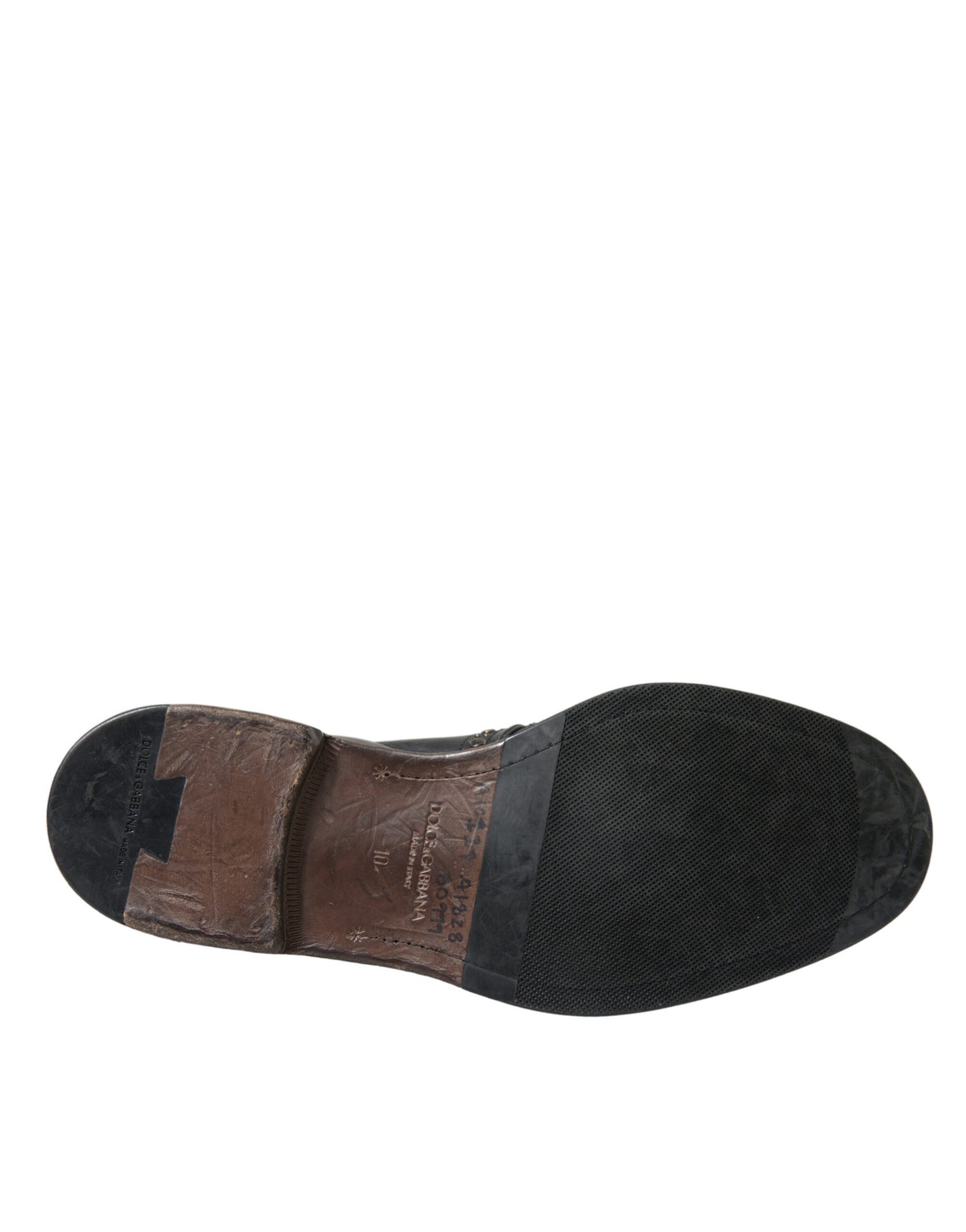 Dolce & Gabbana Schwarzes Leder Monk Strap Nietenschuhe