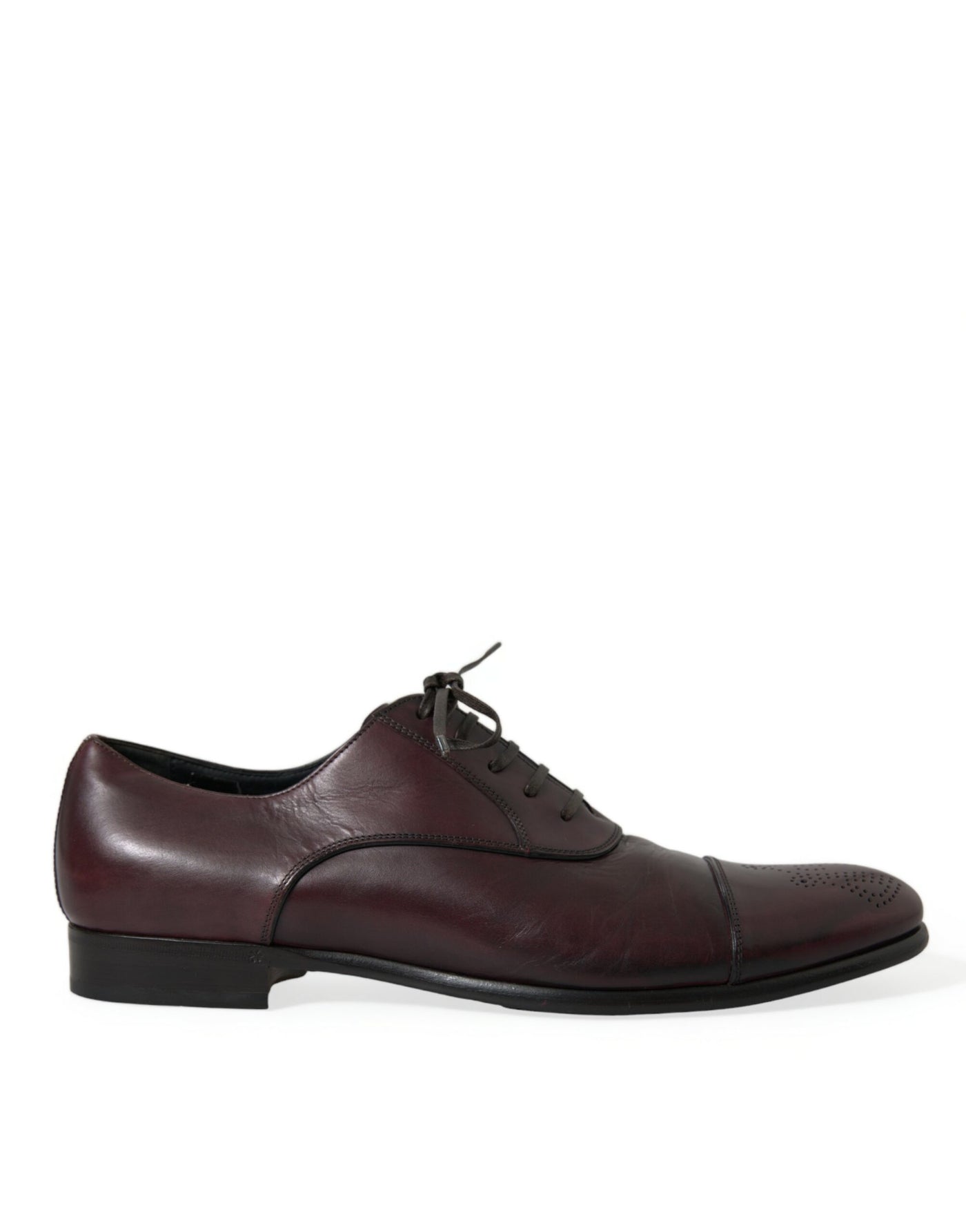 Dolce & Gabbana Bordeaux Leder Männer Formal Derby Kleid Schuhe