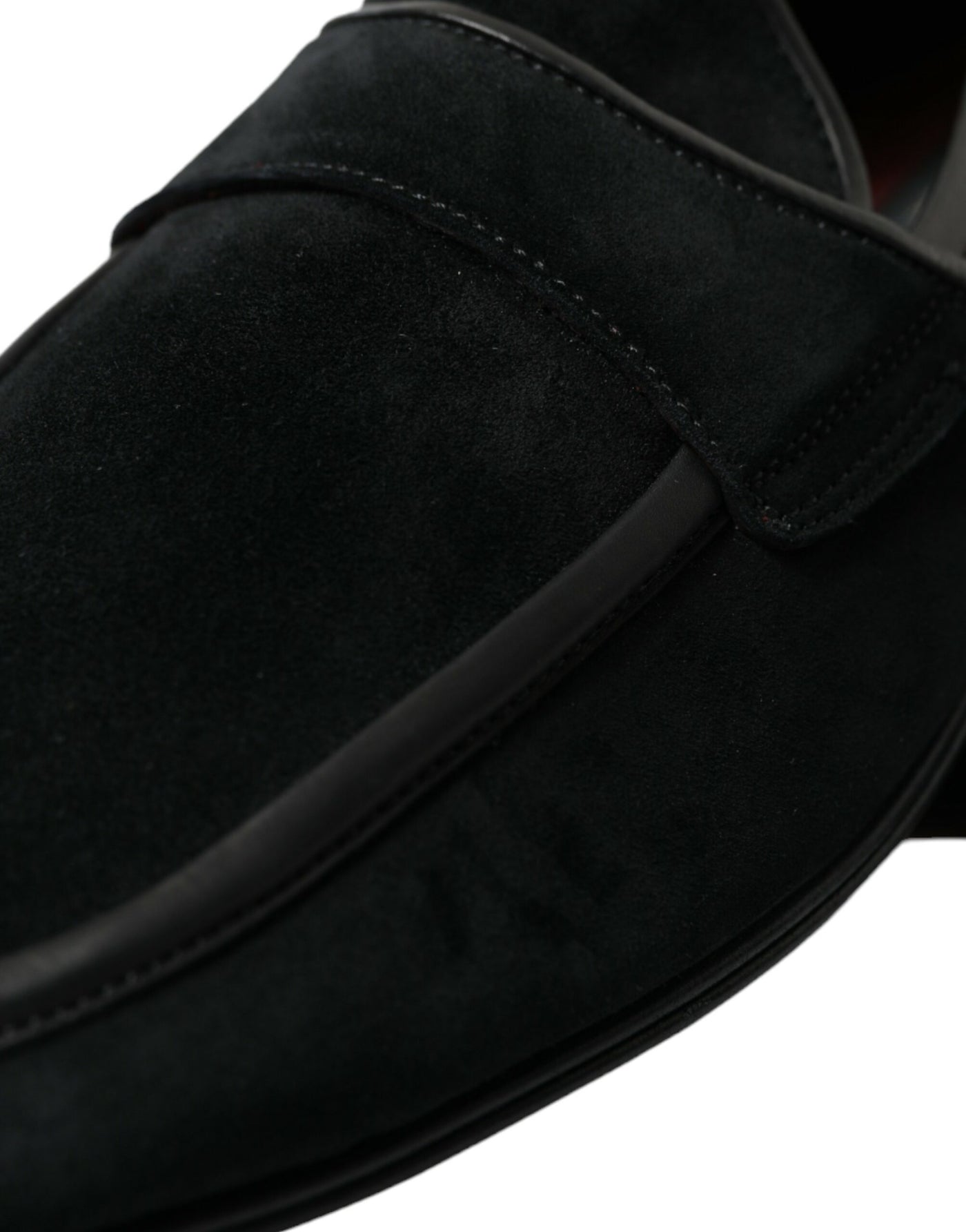 Dolce & Gabbana Schwarzer Samt Slip On Loafers Kleid Schuhe