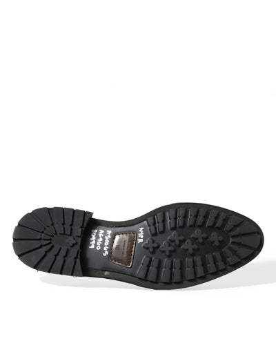 Dolce & Gabbana Schwarzes Leder Nieten Loafers Kleid Schuhe