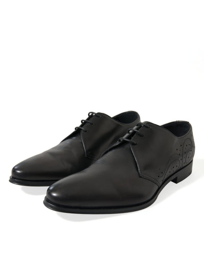 Dolce & Gabbana Schwarze Leder Schnürschuhe Formal Derby Dress Schuhe