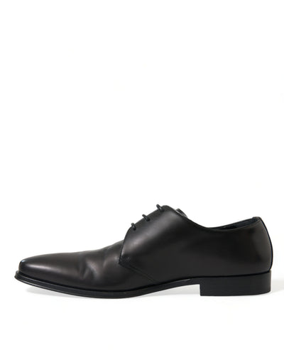Dolce & Gabbana Schwarze Leder Schnürschuhe Formal Derby Dress Schuhe