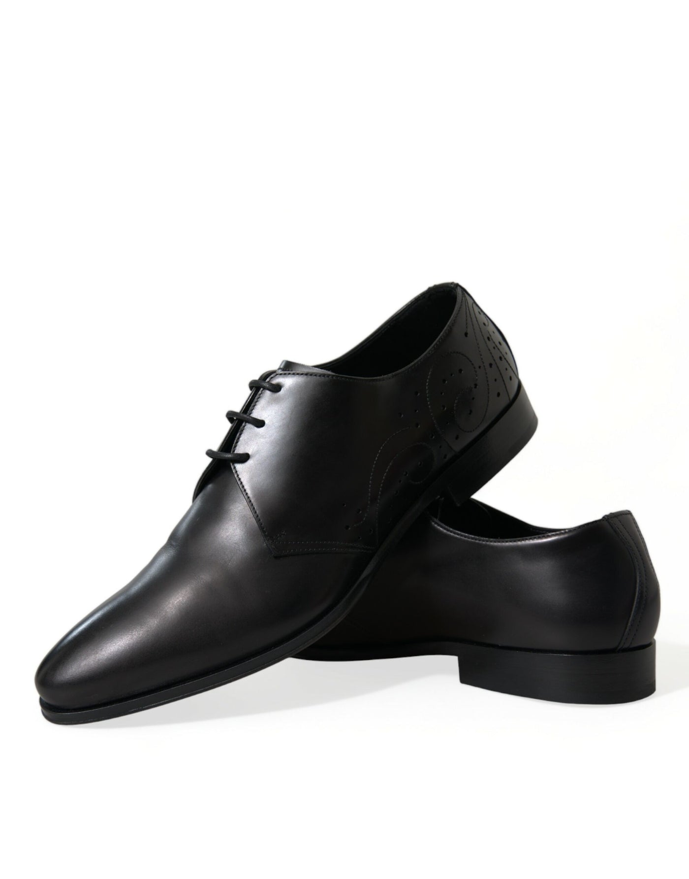 Dolce & Gabbana Schwarze Leder Schnürschuhe Formal Derby Dress Schuhe