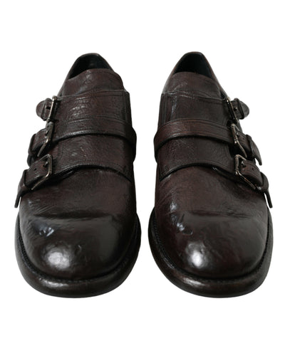 Dolce & Gabbana Braune Lederriemen-Schuhe für formelle Anlässe