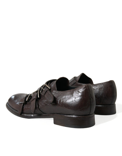 Dolce & Gabbana Braune Lederriemen-Schuhe für formelle Anlässe